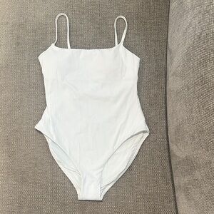 Andie White Ribbed Jetties One-Piece Swimsuit